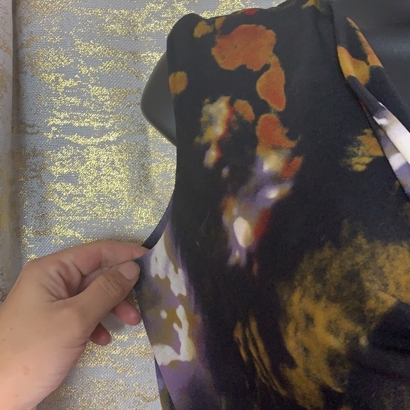 Calvin Klein black/purple Sleeveless geometric pattern sheath dress size 2 - Picture 5 of 11